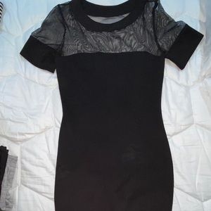 Mesh Detailed T-Shirt Dress